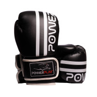 Боксерские Перчатки PowerPlay 3010 Черно-Белые 16 Унций
