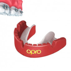 Капа OPRO Gold Braces Red / Pearl