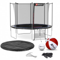Батут Hop-Sport 10ft (305cm) black / blue с внутренней сеткой 4 ноги