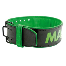 Пояс для важкої атлетики MadMax MFB-302 Quick Release Belt шкіряний Black/Green L