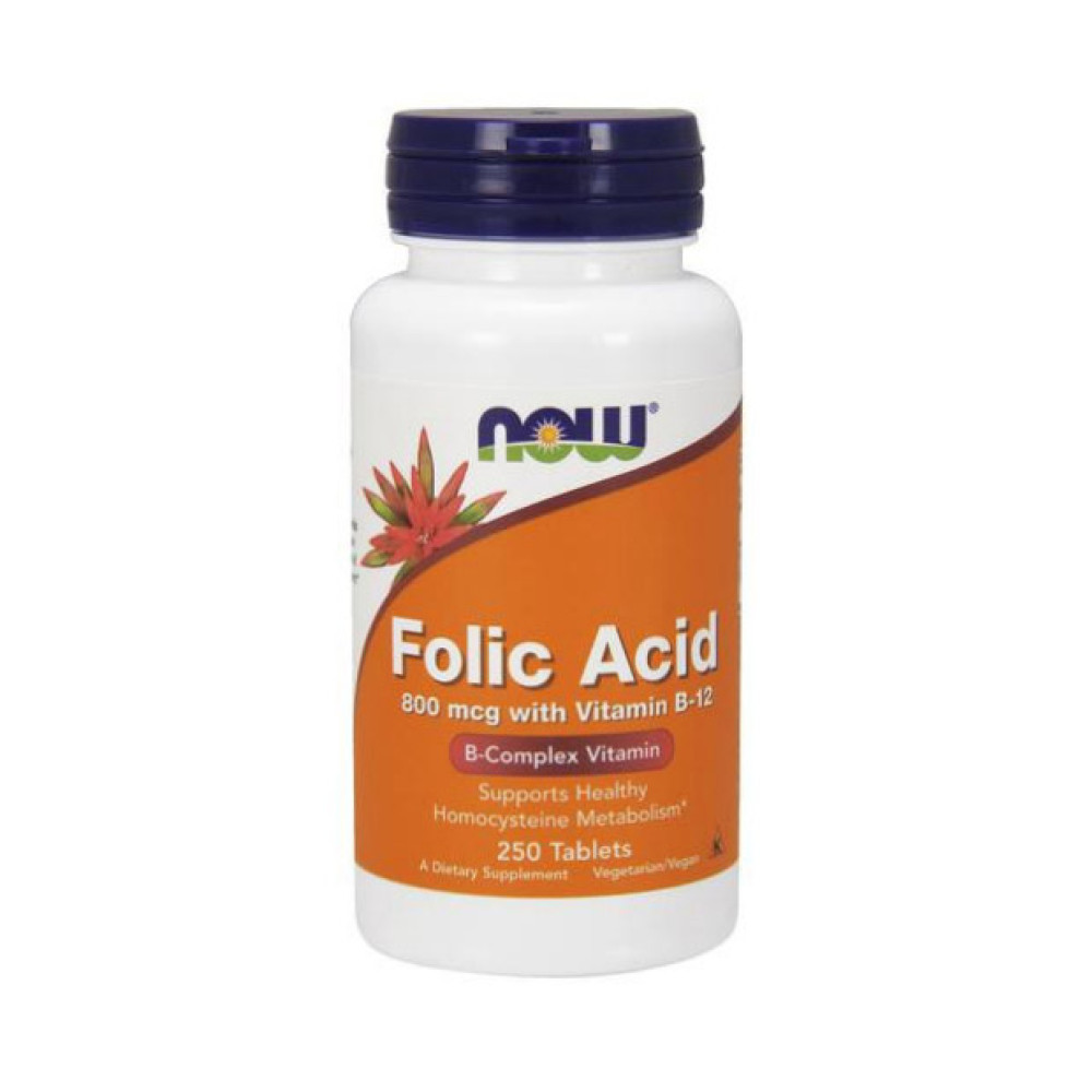 NOW Folic Acid 800 mсg with Vitamin B-12 (250 tabs) NOW Folic Acid 800 mсg with Vitamin B-12 (250 tabs)