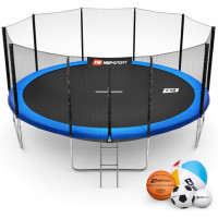 Батут Hop-Sport 16ft (488cm) синий с внешней сеткой