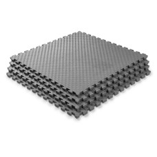 Мат татами ласточкин хвост WCG EVA 100x100x2 см Мат-пазл Серо-черный