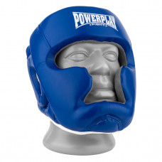 Боксерский шлем тренировочный PowerPlay 3068 PU + Amara Сине-Белый S