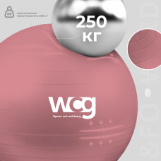 Мяч для фитнеса (фитбол) WCG 55 Anti-Burst 250кг Pale Pink + насос