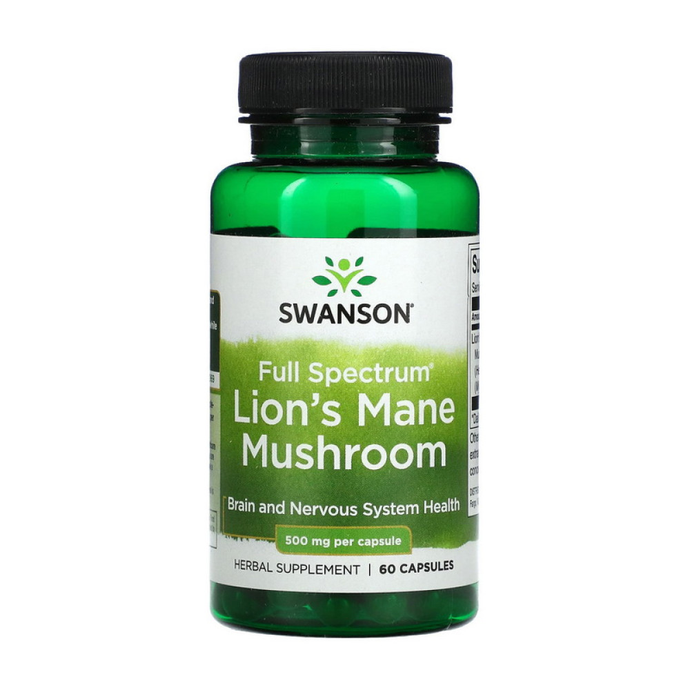 Swanson Lion`s Mane Mushroom 500 mg (60 veg caps) Swanson Lion`s Mane Mushroom 500 mg (60 veg caps)