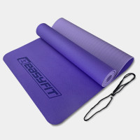 Килимок для йоги та фітнесу EasyFit TPE+TC 6 мм двошаровий бузковий-св. бузковий