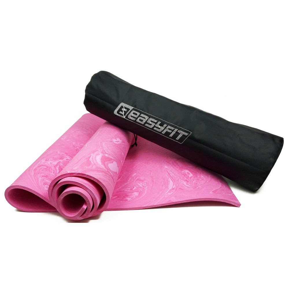 Килимок для йоги та фітнесу EasyFit PER Premium Mat 8 мм + Чохол рожевий Килимок для йоги та фітнесу EasyFit PER Premium Mat 8 мм + Чохол рожевий
