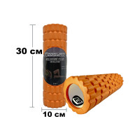 Массажный роллер EasyFit Grid Roller Mini 30 см оранжевый
