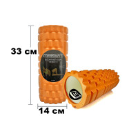 Массажный ролик EasyFit Grid Roller 33 см v.1.1 Оранжевый