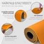 Килимок для йоги та фітнесу EasyFit TPE+TC 6 мм двошаровий помаранчевий-чорний