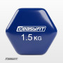 Гантель для фитнеса 1.5 кг EasyFit с виниловым покрытием синяя