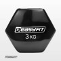 Гантель для фітнесу 3.0 кг EasyFit із вініловим покриттям чорна Гантель для фітнесу 3.0 кг EasyFit із вініловим покриттям чорна