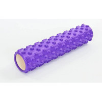 Массажный ролик EasyFit Grid Roller PRO 45 см Фиолетовый