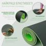 Килимок для йоги та фітнесу EasyFit TPE+TC 6 мм двошаровий чорно-зелений