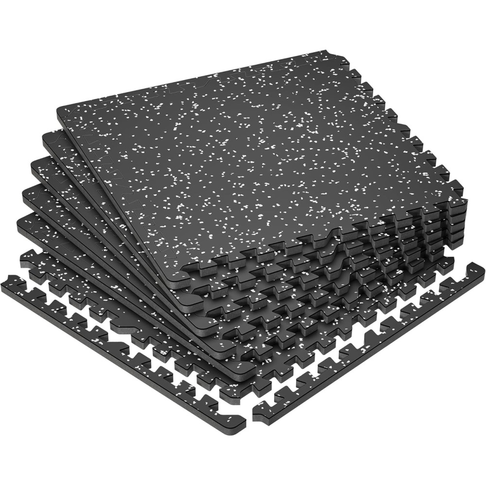 Мат-пазл DualMat 60×60×1,2 см (чорний/білі вкраплення), 1 шт Мат-пазл DualMat 60×60×1,2 см (чорний/білі вкраплення), 1 шт
