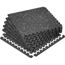 Мат-пазл DualMat 60×60×1,2 см (чорний/білі вкраплення), 1 шт