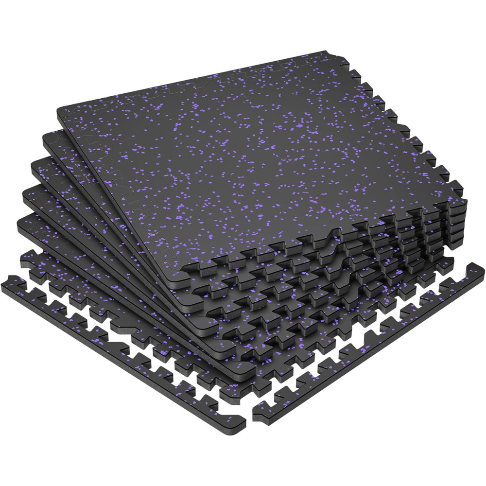 Мат-пазл DualMat 60×60×1,2 см (чорний/фіолетові вкраплення), 1 шт Мат-пазл DualMat 60×60×1,2 см (чорний/фіолетові вкраплення), 1 шт