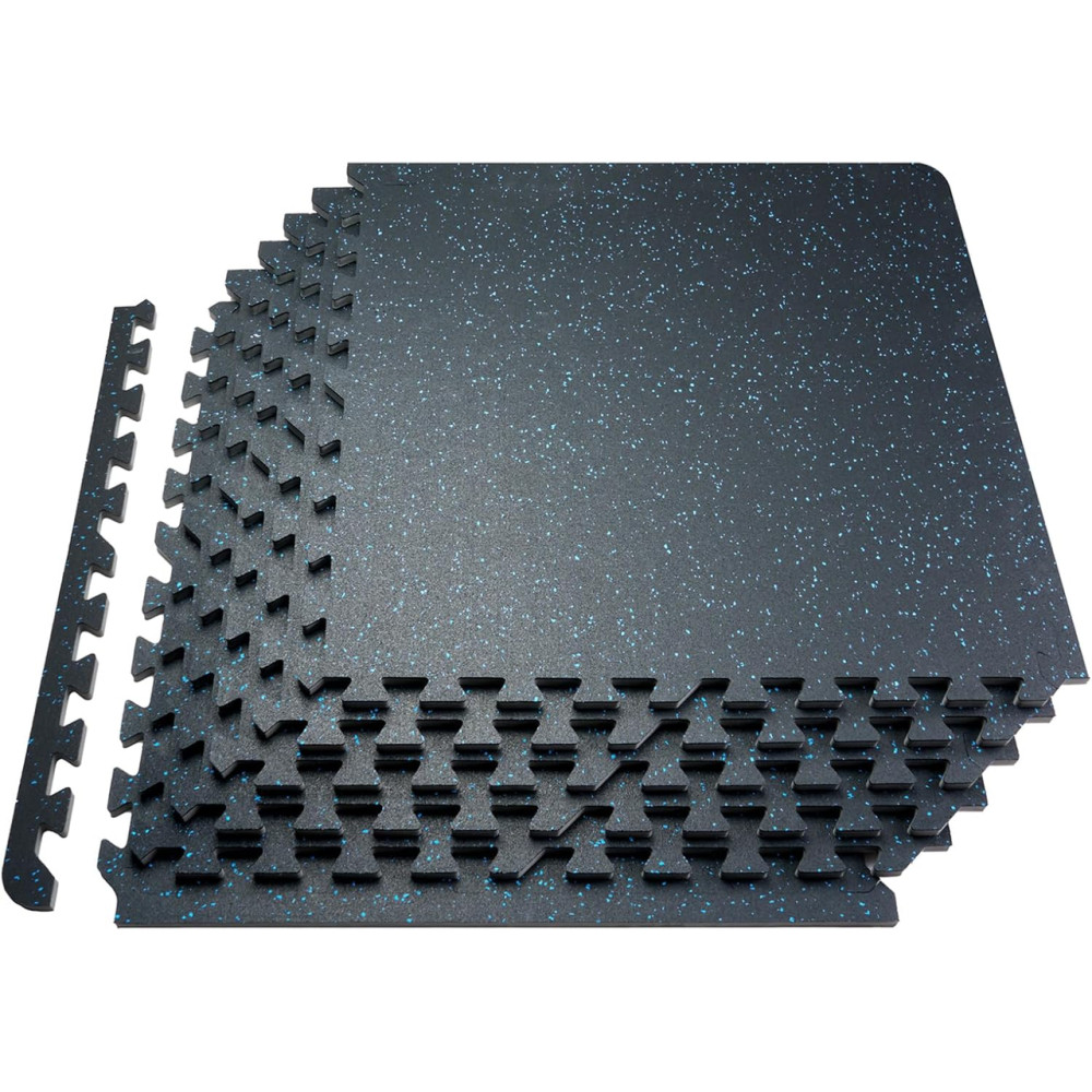Мат-пазл DualMat 60×60×1,2 см (чорний/сині вкраплення), 1 шт Мат-пазл DualMat 60×60×1,2 см (чорний/сині вкраплення), 1 шт