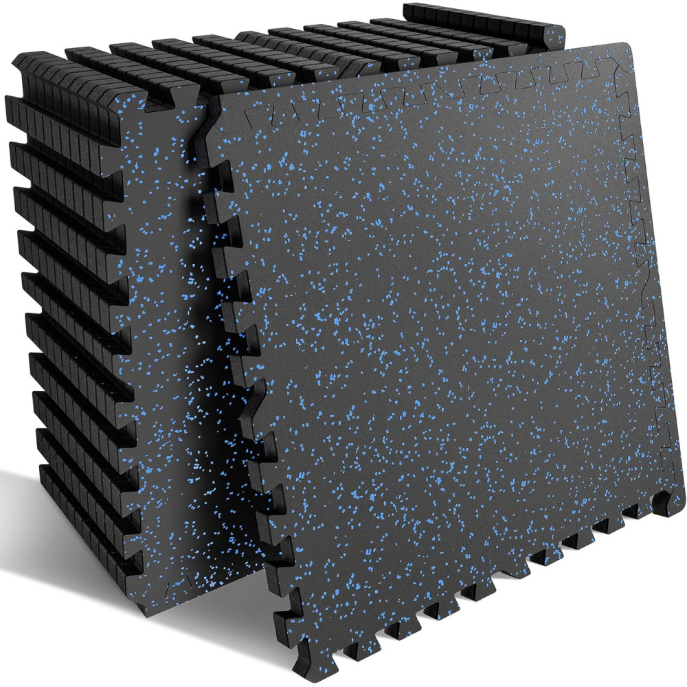 Мат-пазл DualMat 60×60×2 см (чорний/сині вкраплення), 1 шт Мат-пазл DualMat 60×60×2 см (чорний/сині вкраплення), 1 шт