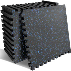 Мат-пазл DualMat 60×60×2 см (чорний/сині вкраплення), 1 шт