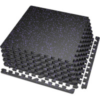 Мат-пазлы DualMat 60×60×1,2 см (чёрный/фиолетовые вкрапления), комплект 6 шт