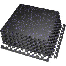 Мат-пазли DualMat 60×60×1,2 см (чорний/фіолетові вкраплення), комплект 6 шт