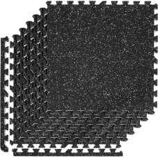 Мат-пазли DualMat 60×60×2 см (чорний/білі вкраплення), комплект 4 шт