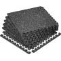Мат-пазлы DualMat 60×60×2 см (чёрный/белые вкрапления), комплект 6 шт