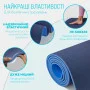 Килимок для йоги та фітнесу EasyFit TPE+TC 6 мм двошаровий синій-блакитний