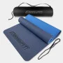Килимок для йоги та фітнесу EasyFit TPE+TC 6 мм двошаровий синій-блакитний